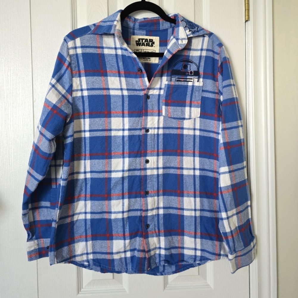 Star Wars Blue Plaid Men's Shirt